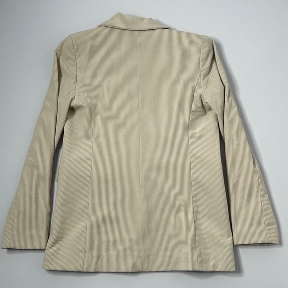 Rachel Zoe Women's XS Corduroy Blazer Jacket Long Sleeve Gold Button Beige - Picture 2 of 10